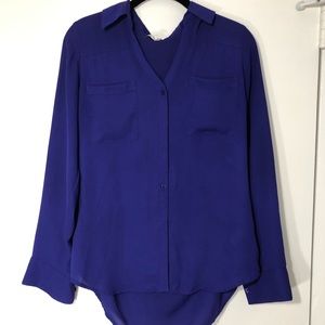 Express Portofino Button Down Shirt Purple